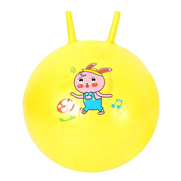 М`яч для фітнесу діаметр 27 см, висота з вушками 40 см, у пакеті (ЖОВТИЙ)