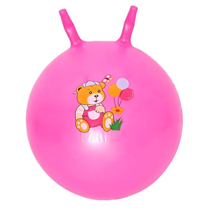 М'яч для фітнесу діаметр 35 см, висота з вушками 40 см, у пакеті (РОЖЕВИЙ)