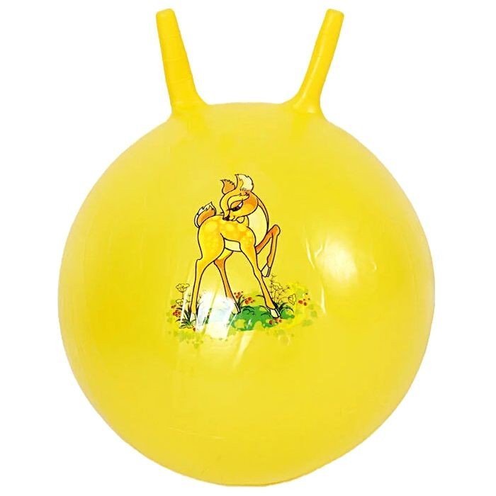 М'яч для фітнесу діаметр 35 см, висота з вушками 40 см, у пакеті (ЖОВТИЙ)
