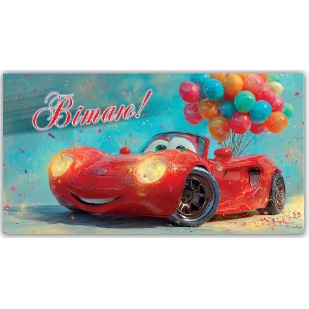 Конверт вітальний (для грошей) 16.5х9х0,5 см