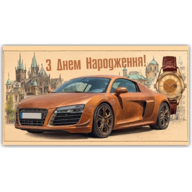 Конверт вітальний (для грошей) 16.5х9х0,5 см