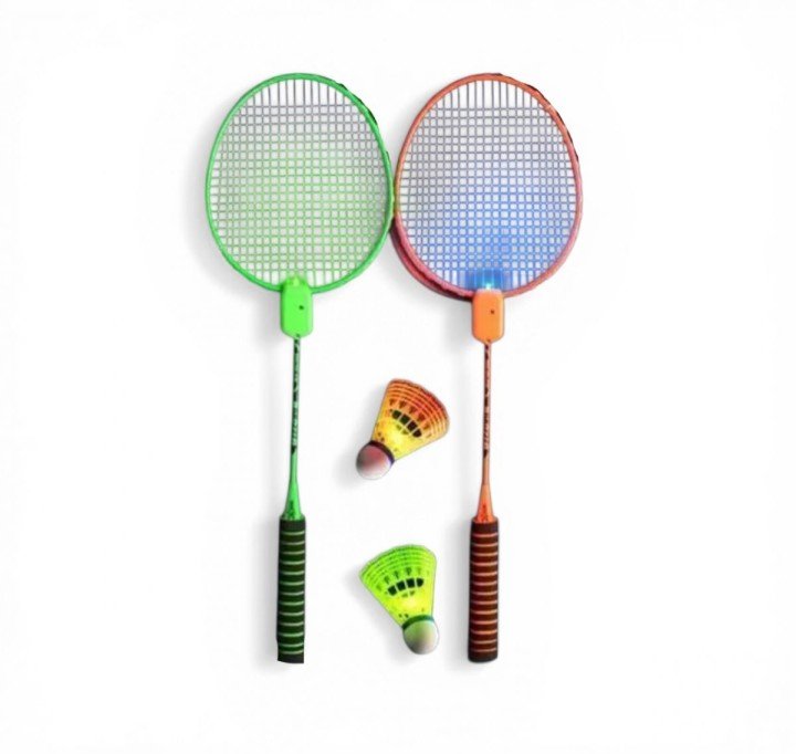 Набір для бадмінтону з підсвічуванням (2 ракетки та 3 світлові воланчики у захисному чохлі)