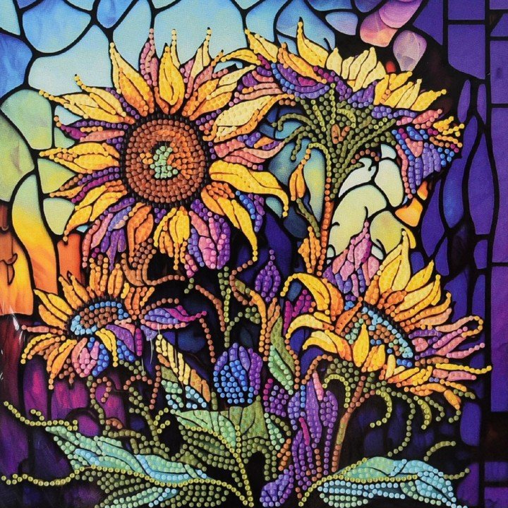 Алмазна мозаїка "Дивовижні соняхи" 30х30 см