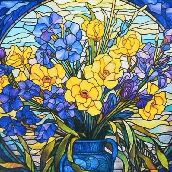 Набір для творчості алмазна картина Вітражні квіти Strateg розміром 30х30 см (DEEX16280)