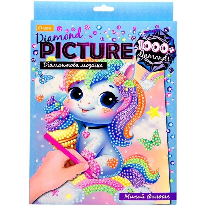 Алмазна мозаїка "Diamond Picture: Милий Єдиноріг" (20х20)