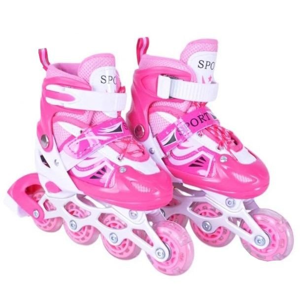 Роликові ковзани  розмір S (30-33) колеса PVC (РОЖЕВІ)