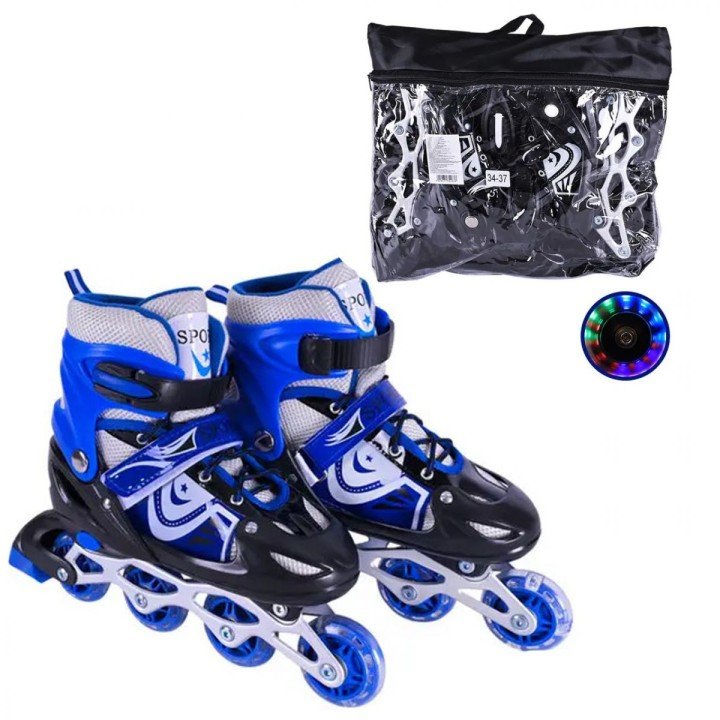 Роликові ковзани розмір M (34-37) колеса PVC (СИНІ)