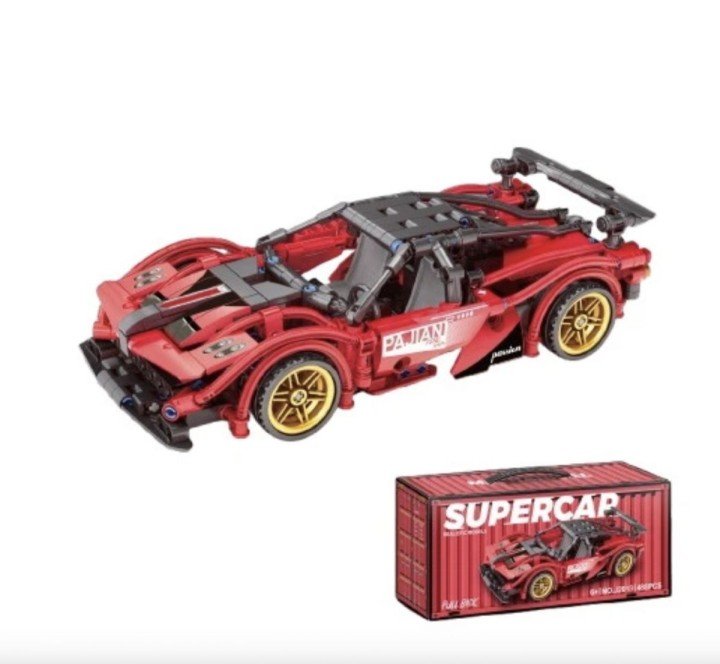 Конструктор "Суперкар" ЧЕРВОНИЙ (488 ДЕТАЛЕЙ)