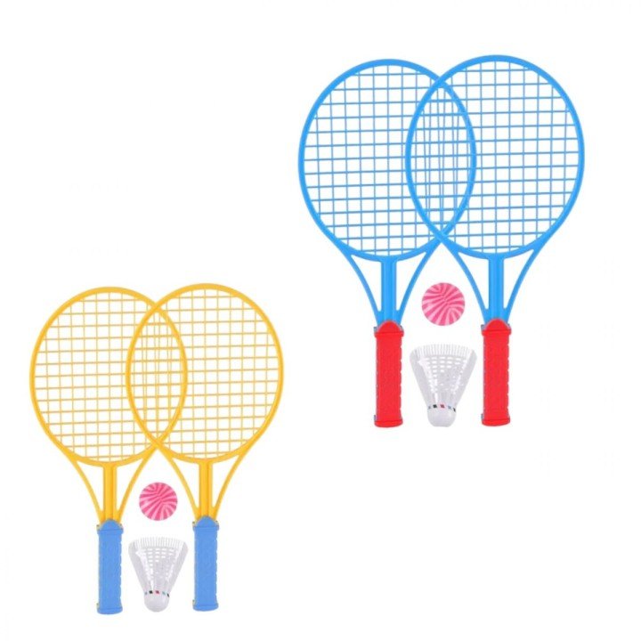 Набір ракеток 2 ракетки, воланчик і мʼячик у сітці 4 кольори