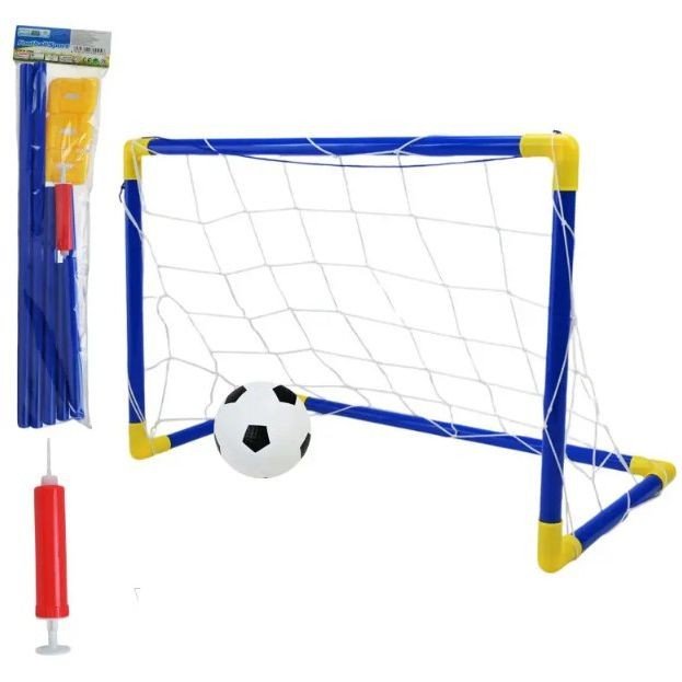 Футбольні ворота (60*41*39 см) з мʼячем і насосом