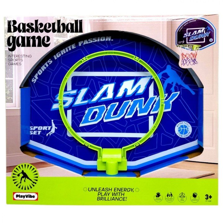 Баскетбольний набір (мʼяч, кошик, гачок для кріплення, насос короб. 37*4*33,5 см)