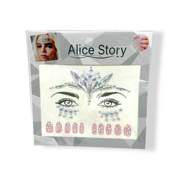 Наліпки-стрази для обличчя і нігтів (сріблястий)