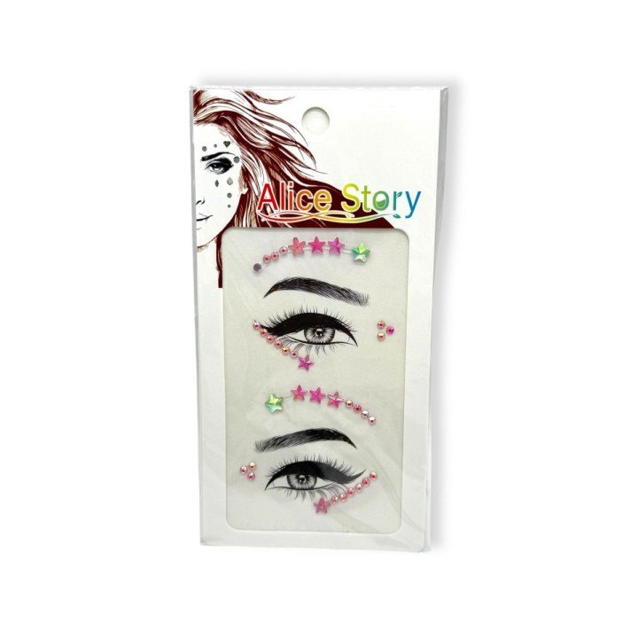 Наліпки-стрази для обличчя (малиновий)