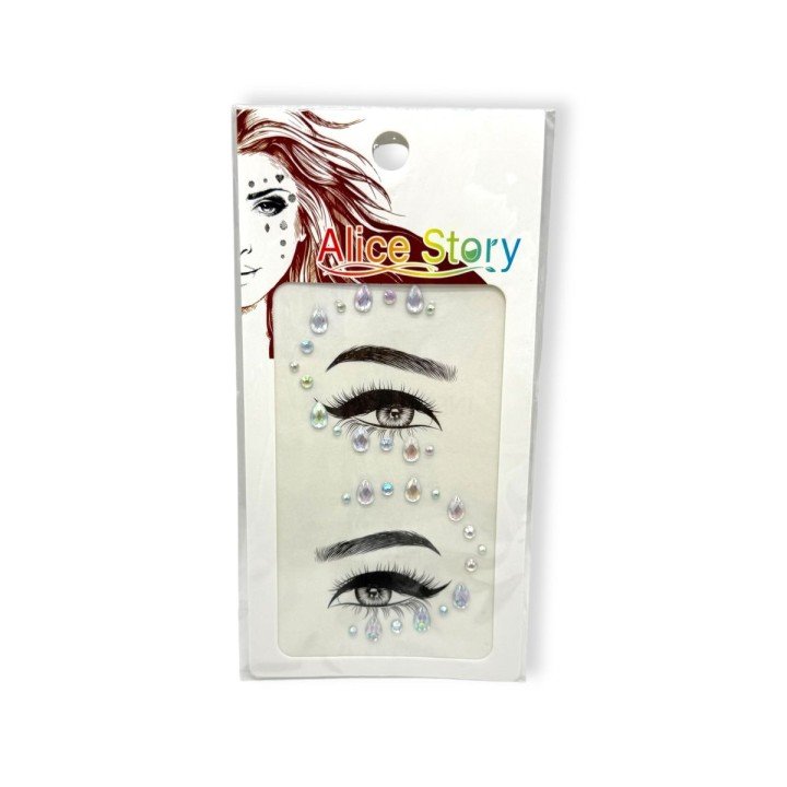 Наліпки-стрази для обличчя (сріблястий)