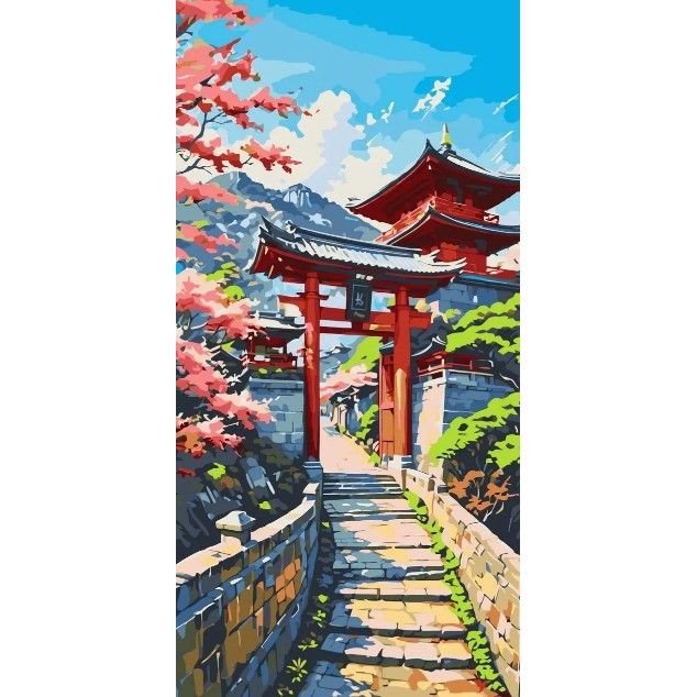 Картина за номерами "Японська весна" 40*80 см