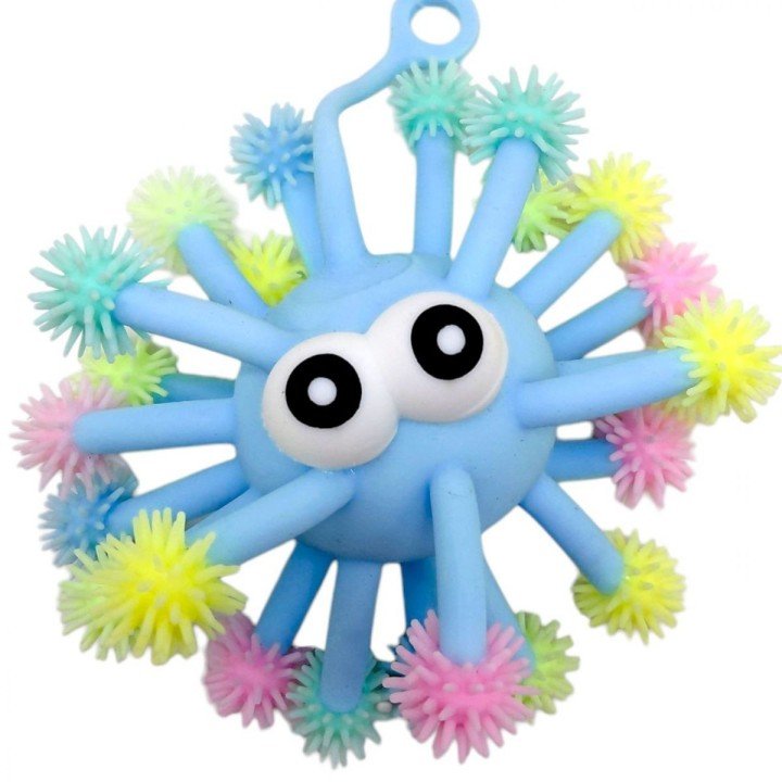 Іграшка-антистрес Лохматик-восьминіжка, з підсвічуванням (БЛАКИТНА)