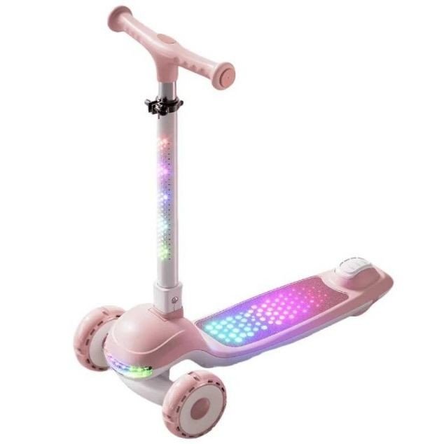 Самокат триколісний "Skyper" (колеса PU 125х35мм зі світлом, музика та підсвічування платформи, кермо складне)