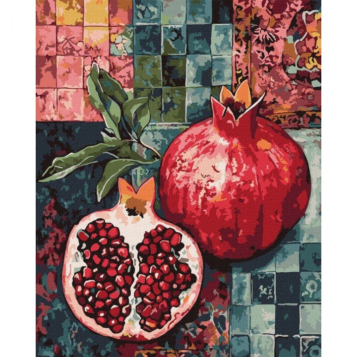 Набір для розпису по номерах "Червоний гранат" 40х50см