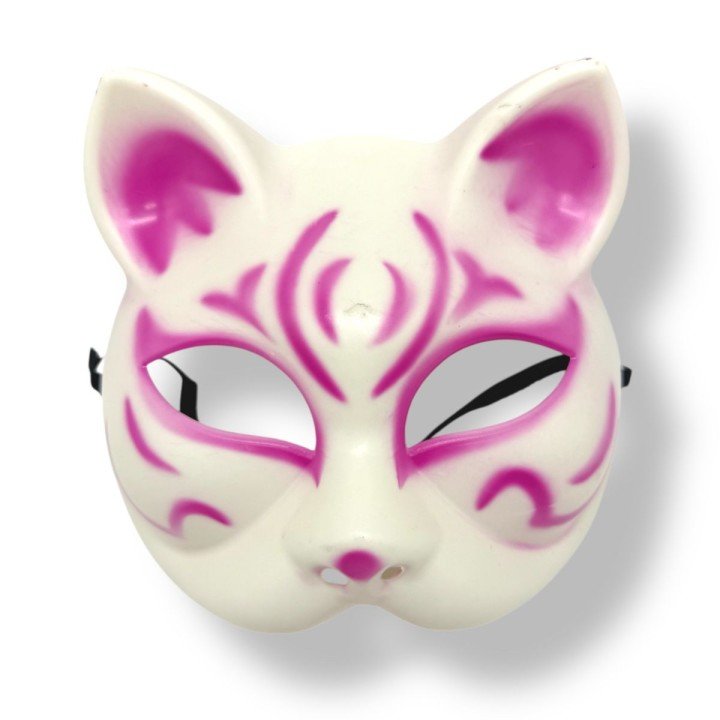 Маска Японської лисиці (БІЛО-РОЖЕВА)