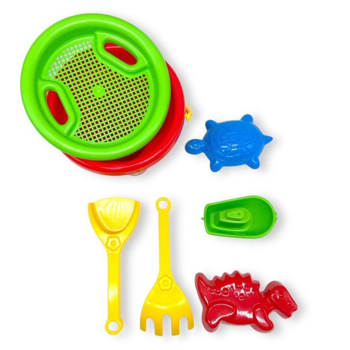 Набір для гри з піском "Квіточка", 7 елементів червоний