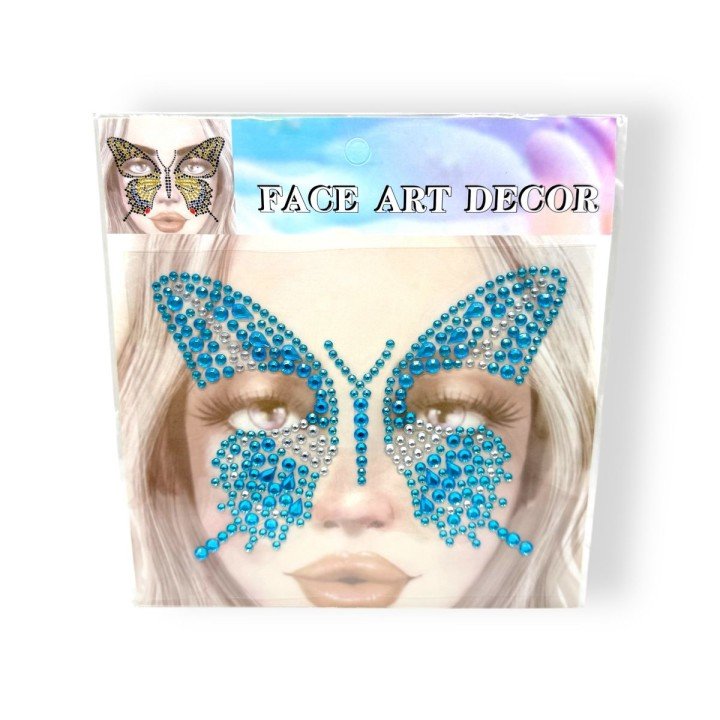 Наліпки-стрази для обличчя (блакитний)