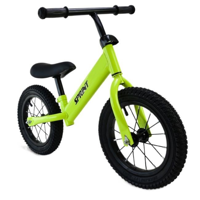 Велобіг (сталевий, колеса 12 дюймів надувні) зелений