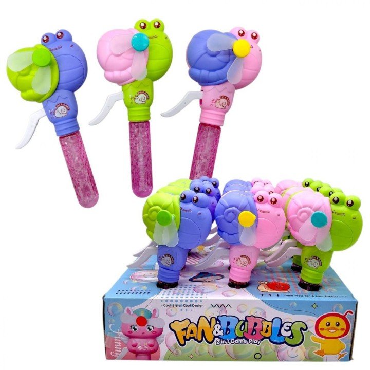 Мильні бульбашки "Равлик" ЦІНА ЗА 12 ШТУК В БЛОЦІ, розмір: 10.5х5.3х19.8 см, механічний вентилятор, в коробці