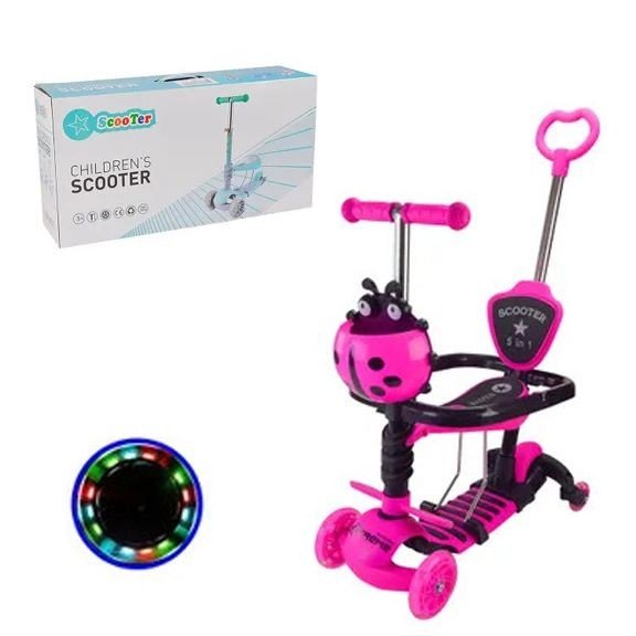 Самокат дитячий 3-х коліс 3в1, колеса PU світло (РОЖЕВИЙ)