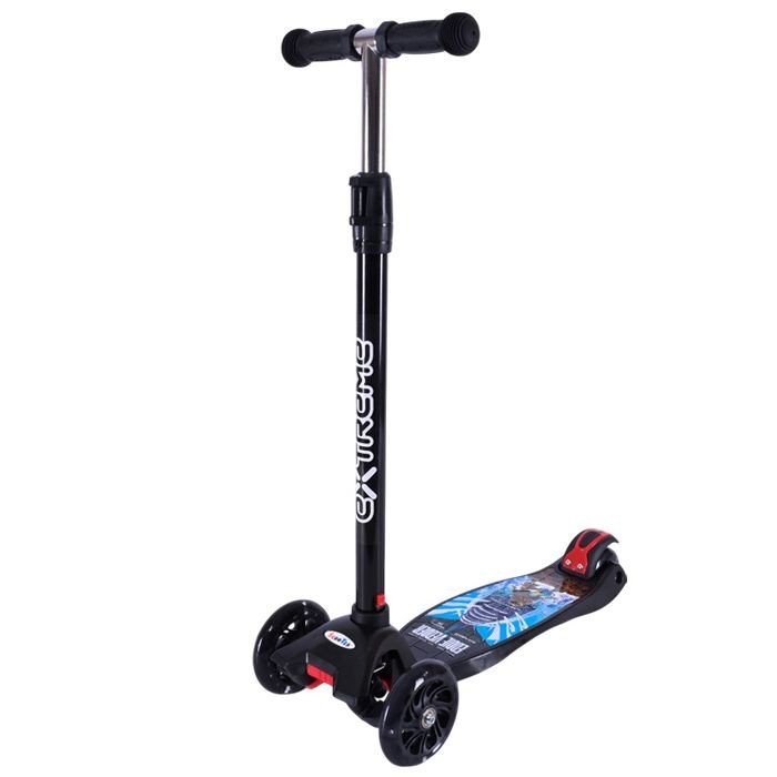 Самокат дитячий 4-х коліс. MAXI, колеса PU світяться (ЧОРНИЙ)