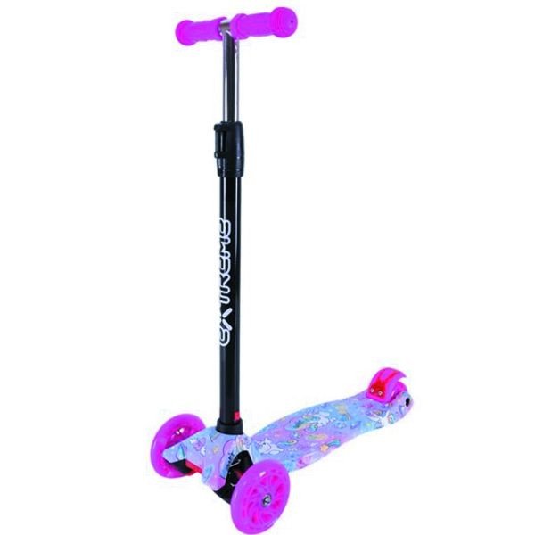 Самокат дитячий 4-х колісний MAXI, колеса PU світяться, пакет "Єдинороги" (РОЖЕВИЙ)