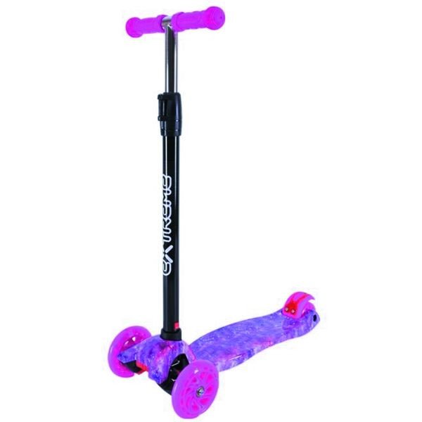 Самокат дитячий 4-х колісний MAXI, колеса PU світяться, пакет "Космос" (РОЖЕВИЙ)