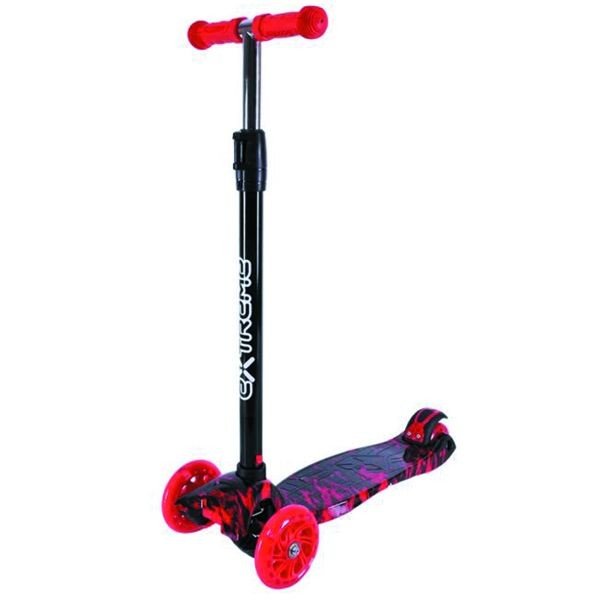 Самокат дитячий 4-х колісний MAXI, колеса PU світяться, пакет "Полумʼя" (ЧЕРВОНИЙ)