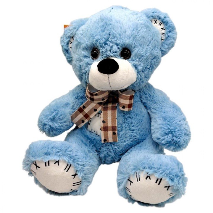Мʼяка іграшка "Ведмедик Вєня" (БЛАКИТНИЙ) 37 см.