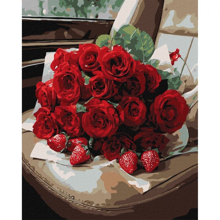 Картина за номерами "Романтичний букет троянд" 40х50см