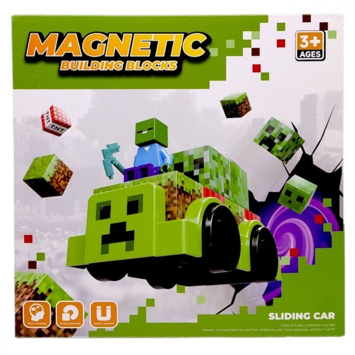 Магнітний конструктор "MINECRAFT" машинки (КРІПЕР)