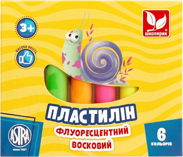 Пластилін флуоресцентний 6 кольорів