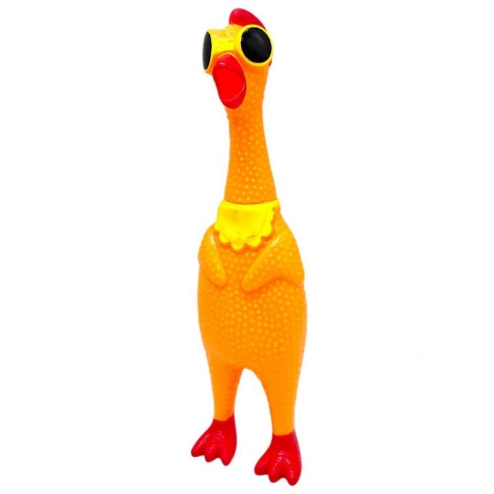 Антистрес “Курка крикун”, кричить при натисканні (ПОМАРАНЧЕВИЙ)