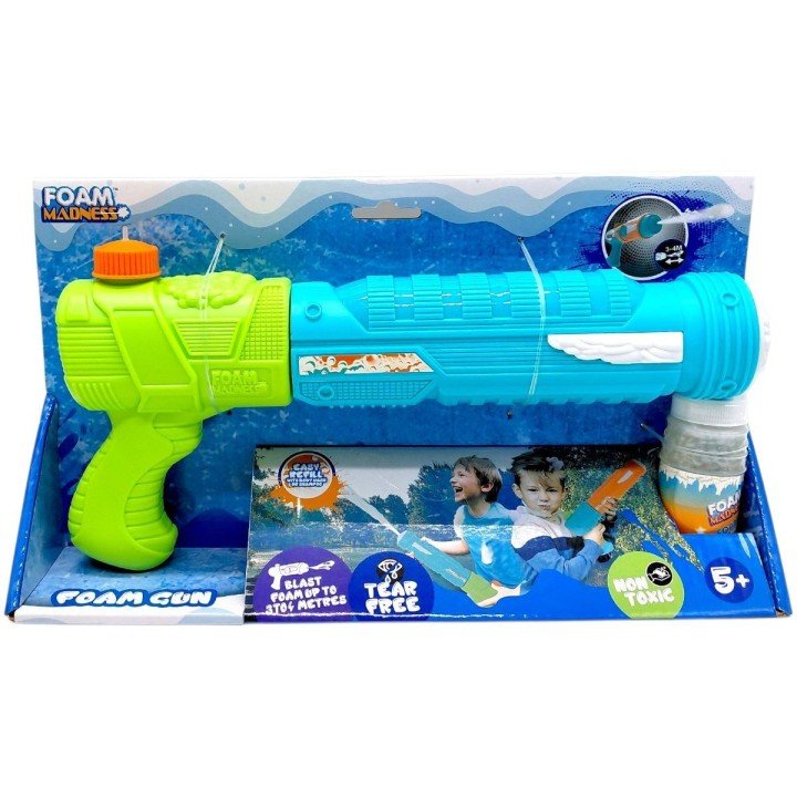 Водний пістолет, стріляє піною  (ЗЕЛЕНО-БЛАКИТНИЙ) 30 см