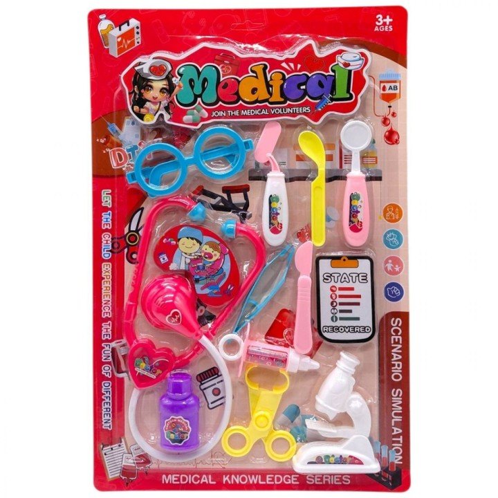 Лікар набір медицинський на планшетці, (ЧЕРВОНИЙ)