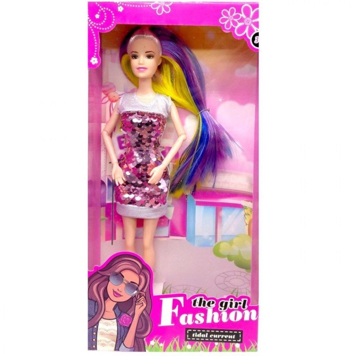 Лялька в сукні з паєтками (РОЖЕВА)