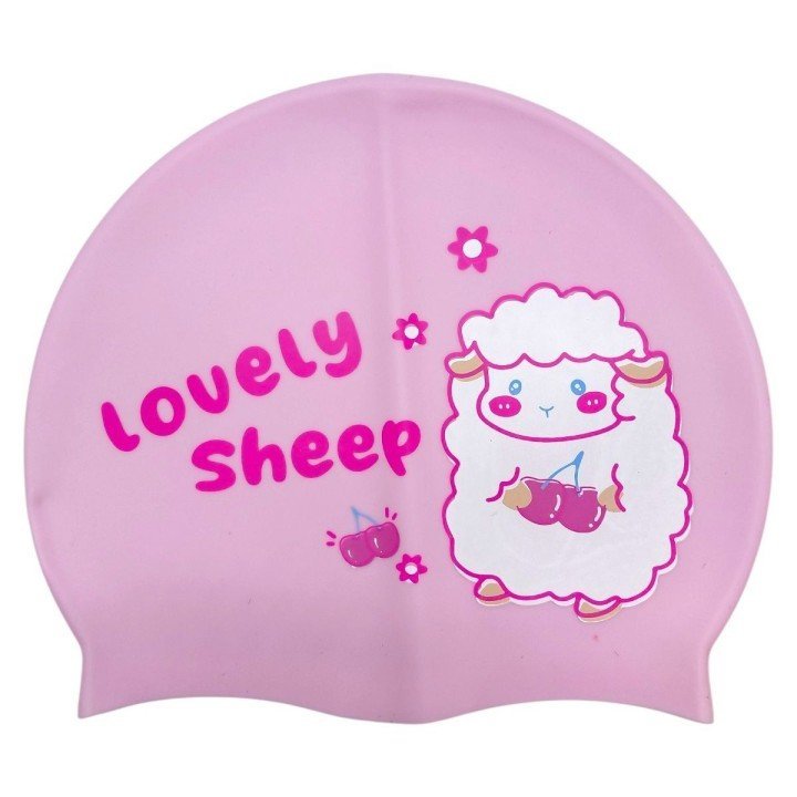Шапочка для плавання силіконова, у пакеті "ОВЕЧКА" (РОЖЕВА)
