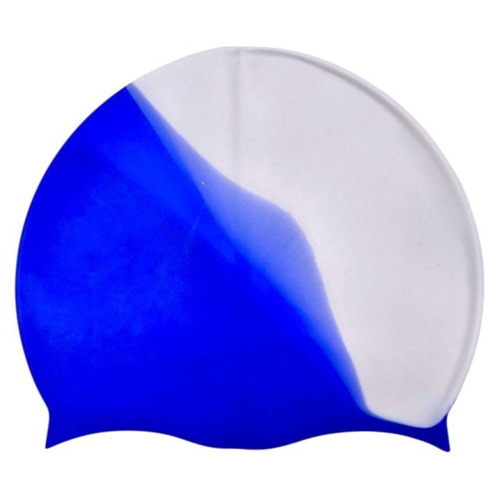Шапочка для плавання силіконова, у пакеті (СИНЬО-БІЛА)