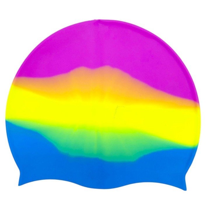 Шапочка для плавання силіконова, у пакеті (РОЖЕВО-РАЙДУЖНА)