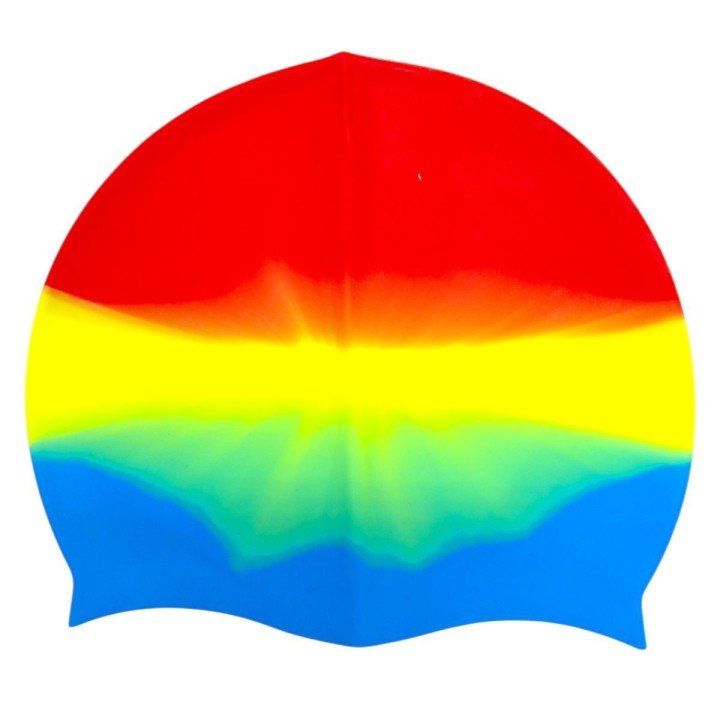 Шапочка для плавання силіконова, у пакеті (ЧЕРВОНО-РАЙДУЖНА)