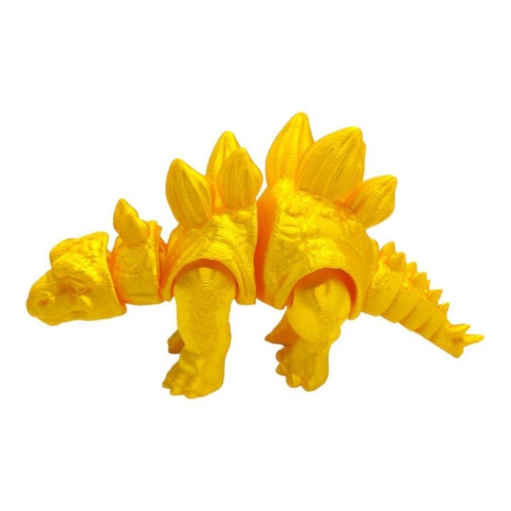 Іграшка рухлива 3D Динозавр 18 см, Стегозавр (ЖОВТИЙ)