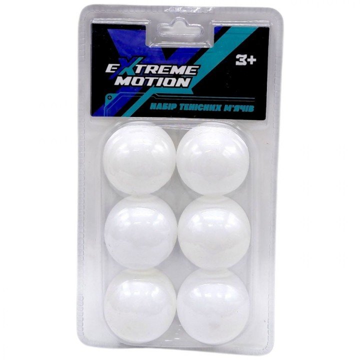 Мʼячі для настільного тенісу (6 шт. на планшетці)