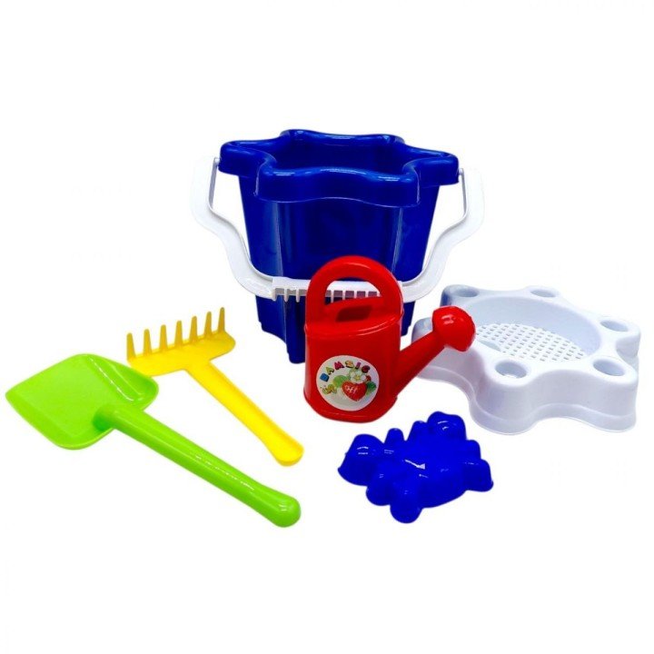 Відро "Квіточка" з лійкою і пісочним набором (СИНЄ)