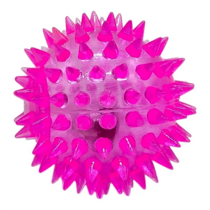 Мʼяч-їжачок гумовий зі світлом (РОЖЕВИЙ)