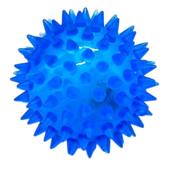 Мʼяч-їжачок гумовий зі світлом (СИНІЙ)