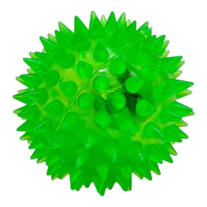 Мʼяч-їжачок гумовий зі світлом (ЗЕЛЕНИЙ)